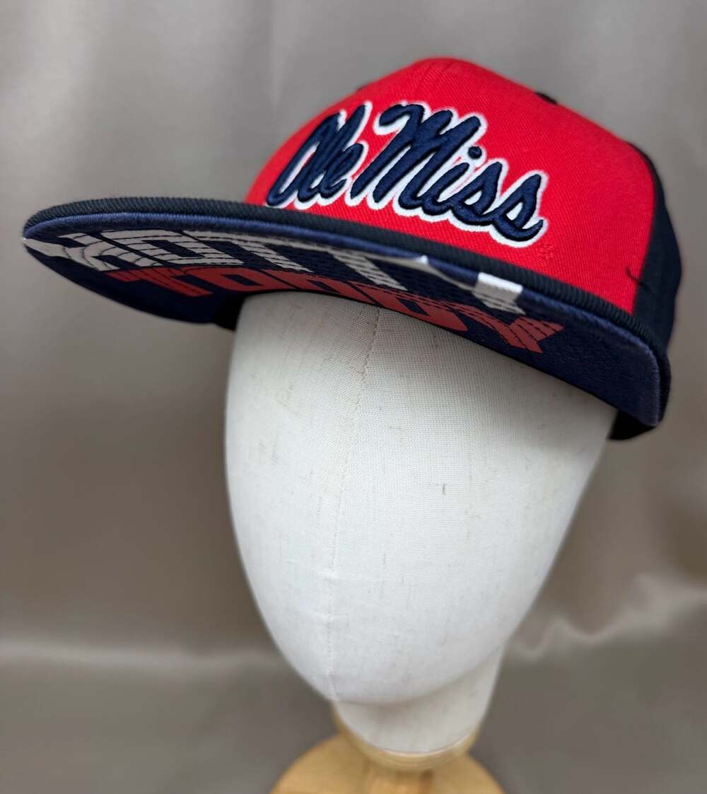 Nike Ole Miss Rebels Snapback Hat Red Navy Flat Bill NCAA FA15 2015 One Size